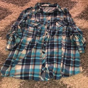 Blue plaid shirt